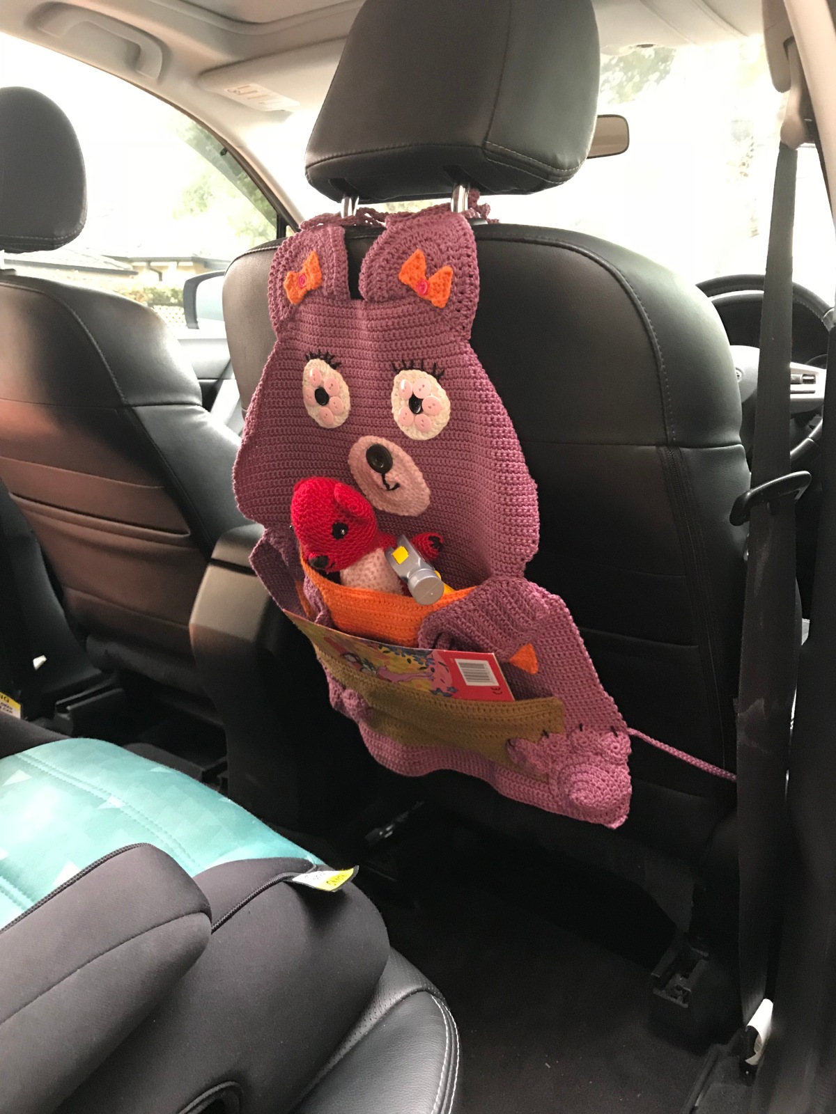 Bear Girl Car Crochet Organiser – Free Pattern